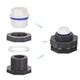 thumbnail image 4 of Uxcell G1/2 Thread Bulkhead Tank Adapter with White PPR Plug Fitting 1 Set, 4 of 5