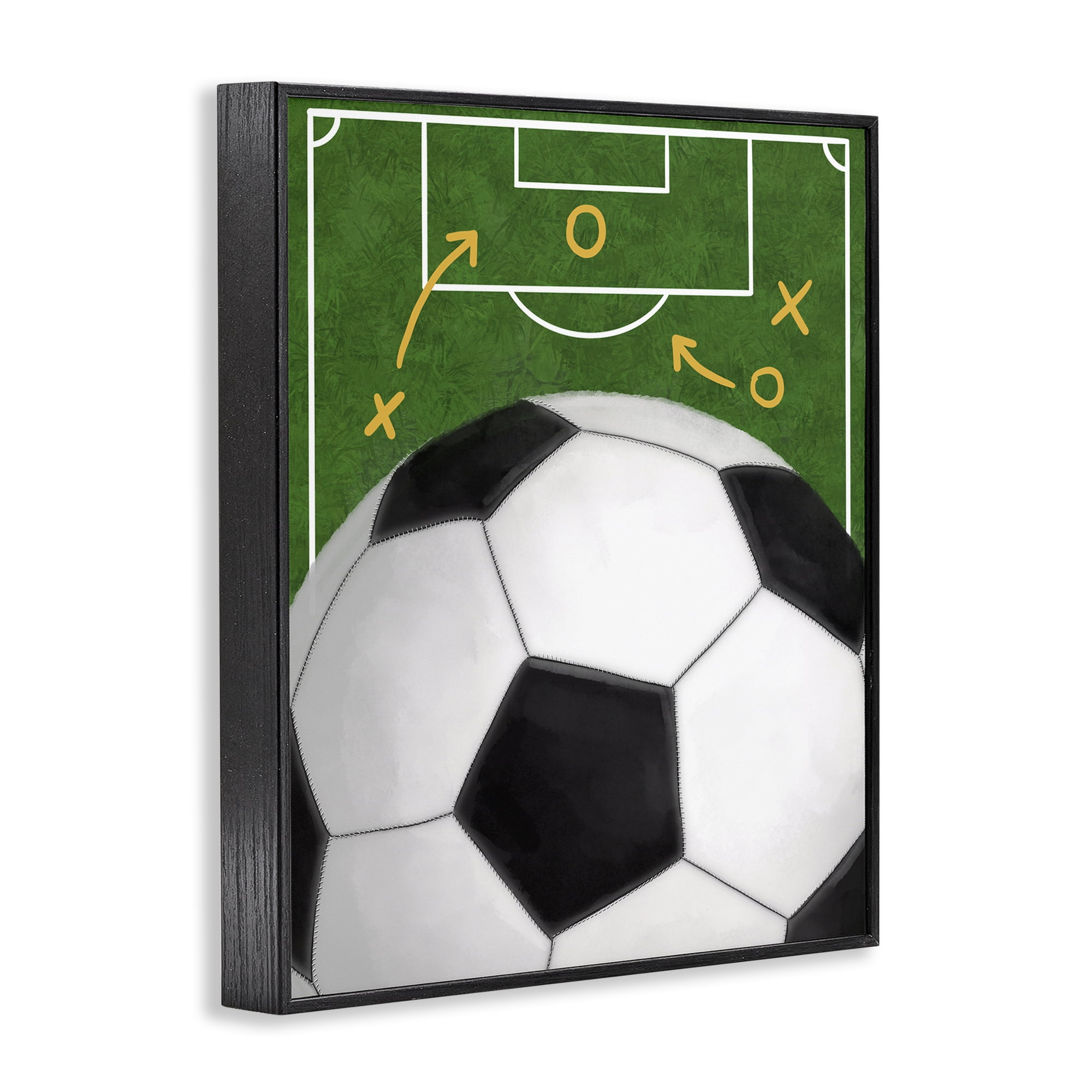 Stupell Industries Soccer Field & Ball Black Framed Giclee Art, design by Jennifer Stith