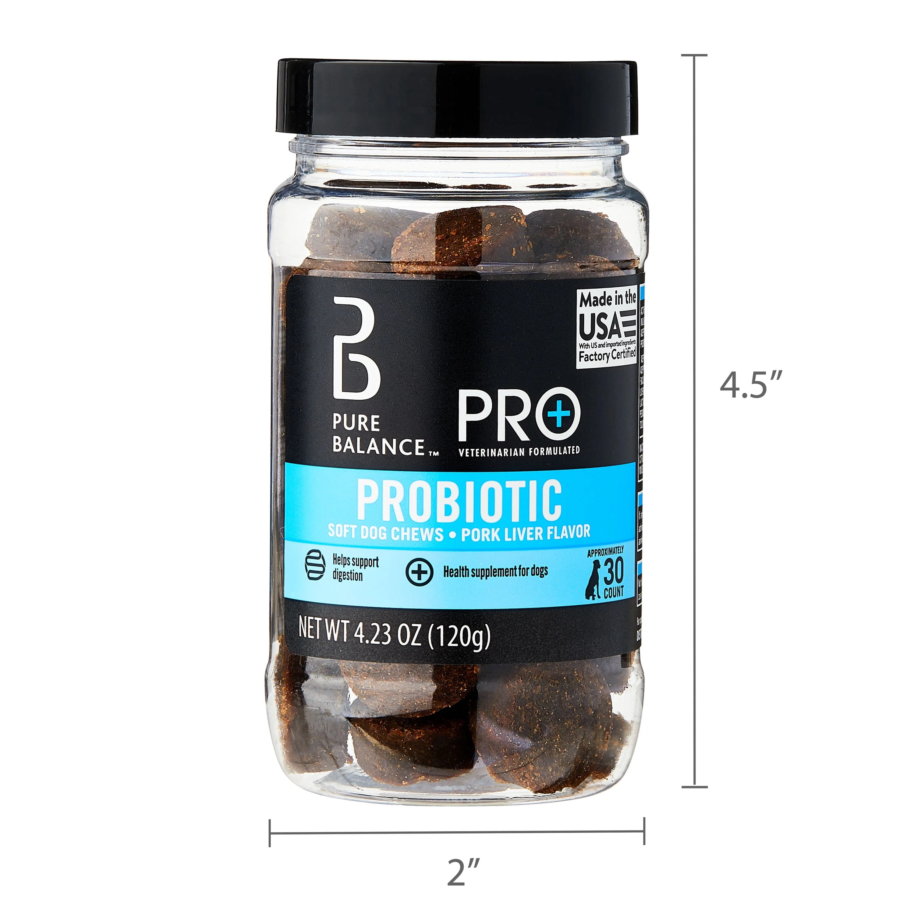 Pure Balance Pro+ Probiotic, Digestion Support, Dog Soft Chews, 30 Count