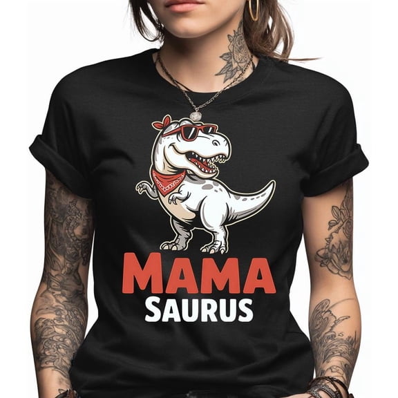 Mama Saurus Shirt, Funny Mom T-Rex Dino Tee, Mother's Day Gift for Cool Moms, New Mom Life Graphic Apparel