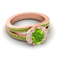 thumbnail image 3 of 2.35 T.C.W Wonderful Oval Cut Peridot Gemstone Wedding Ring for Ladies Solid 18K Rose Gold Size 9 by Diamond-Capitals, 3 of 8
