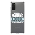 thumbnail image 1 of DistinctInk Clear Shockproof Hybrid Case for Galaxy S20 PLUS / 5G (6.7" Screen) - TPU Bumper Acrylic Back Tempered Glass Screen Protector - I'm So Good at Making Excuses, 1 of 2