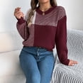 thumbnail image 4 of Ashirexll Pullover Sweaters for Women, Winter Sweaters for Women, Women's Color Block Round Neck Long Sleeve Pullover Knit Sweater Top, 4 of 7
