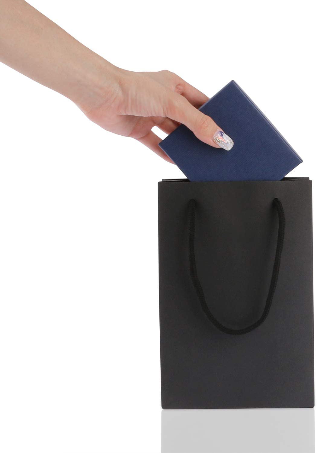 25 Pcs Black Kraft Gift Bags With Handles ,Shopping Bags,Craft