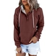 thumbnail image 1 of WZXFASHION Women's Solid Color Fashion Casual Button Pocket Long Sleeve Sweater Up To 50% Off thermal pullover sweater, 1 of 6