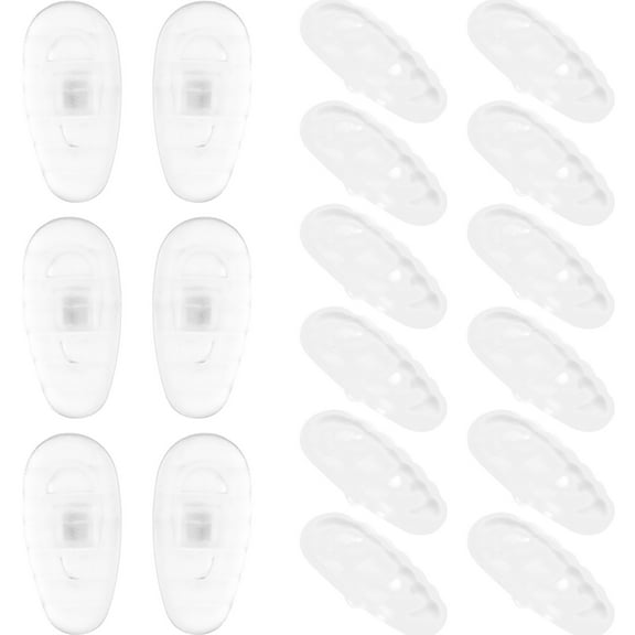 LEORX 20 Pairs Eyeglass Nose Pads Transparent Silicone for Soft and Anti-slip Daily Wear