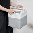 thumbnail image 6 of 13 x 13 Inch Storage Cubes,6 Pack Cube Storage Bins for Shelves，Fabric Collapsible Storage Bins with Handles, Foldable Storage Basket for Organizing Clothes, Toys, Books (White&Gray), 6 of 6