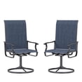 thumbnail image 6 of ELPOSUN Patio Swivel Chairs Set of 2, Outdoor Dining Chairs High Back All Weather Breathable Textilene Outdoor Swivel Chairs with Metal Rocking Frame for Lawn Garden Backyard Deck, Navy, 6 of 7