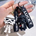 thumbnail image 2 of Llaveros de Star Wars de Disney, colgante de Darth Vader, llavero de coche, llavero de dibujos animados en blanco y negro, adorno para bolso de teléfono, regalos de joyería, 2 of 4