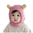 thumbnail image 3 of Splozh Infant Winter Hat Winter Pullover Hat Children's Double Ear Hat Solid Color Cute Knitting Boys Girls Baby Hat Pink,6-36 Months, 3 of 9