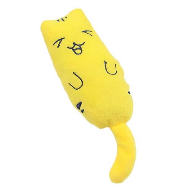 Methold Juguetes de peluche para masticar mascotas, juguete Animal de peluche de dibujos animados, Animal de terciopelo para morder la Juguetes para gatos Amarillo