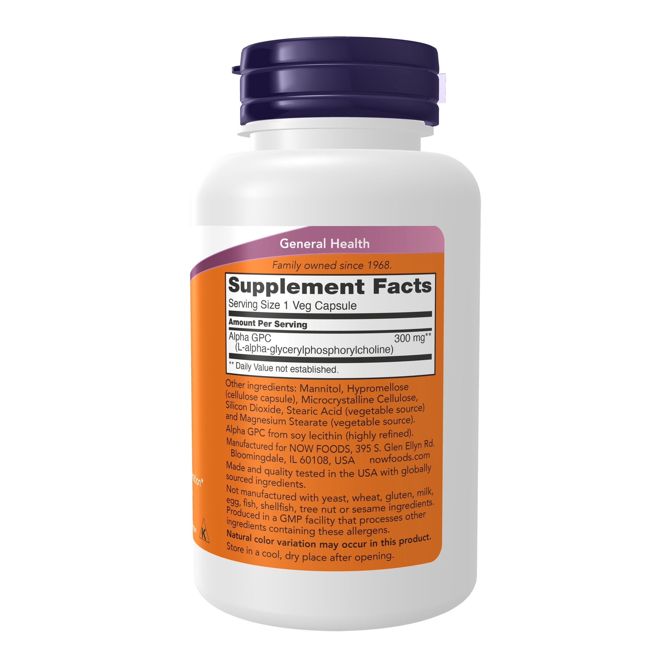 NOW Supplements, Alpha GPC 300 mg with Bioavailable Source of Choline, 60 Veg Capsules