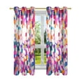 thumbnail image 7 of Yayeee Window Curtains Set of 2 for Living Room Light Filtering 63"x42", Purple Colorful Circles, 7 of 7