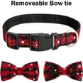 thumbnail image 4 of Sunyuer 2 Pack Christmas Dog Collar with Bow Tie Red Green Buffalo Plaid Dog Pet Collar Adjustable for Small Medium Large Dogs Cats, 4 of 7