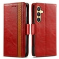 thumbnail image 2 of For Samsung Galaxy S25 5G Leather Phone Case Wallet Folio Flip Cover Casual Business, [RFID Blocking] Multi Hidden Anti-theft Card Holder Cash Slot, Side Magnetic Buckle, Stand Support,Red, 2 of 9