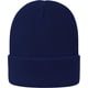 thumbnail image 5 of Gorro de punto con forro de satén para mujer, gorro de invierno para hombre, con forro de seda, suave, holgado y cálido, con puños (azul marino), 5 of 7