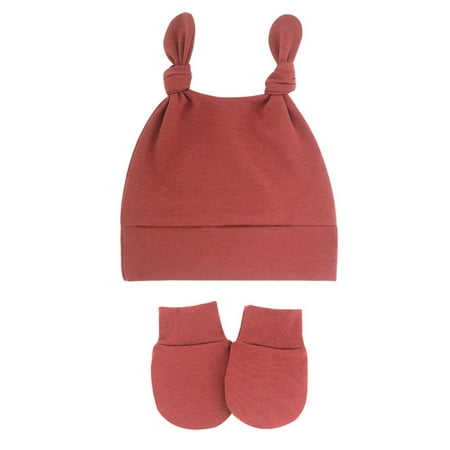 

AIMAOMI Autumn Winter Soft & Warm Knotted Cap For Boys And Girls - Organic Baby Hats 0-6 Month Old Mittens Toddler Gloves H