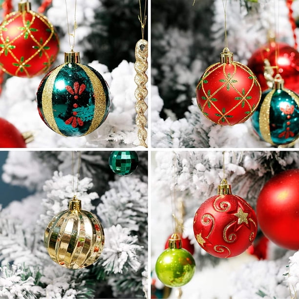 Juego De Adornos Para árbol De Navidad, Juego De 44 Adornos De Bola De Navidad Color Dorado Champán/rojo, Adornos Decorativos Para Colgar A Granel Para Navidad, Fiestas, Decoración Interior