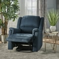 thumbnail image 3 of Noble House Pete Standard Fabric Tufted Swivel Glider Recliner, Navy Blue, 3 of 14