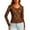 #023 Coffee, variant on Felirenzacia Women's Long Sleeve Lace Trimmed Slim Fitted Layered Tops, Mesh Pullover Shirts, S-2XL