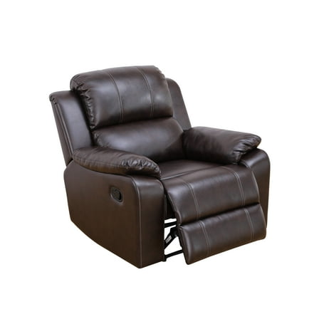 MAYEERTY Power Recliner Chair, Breathable Leather Reclining Chair with Adjustable Backrest for Living Room, Brown
