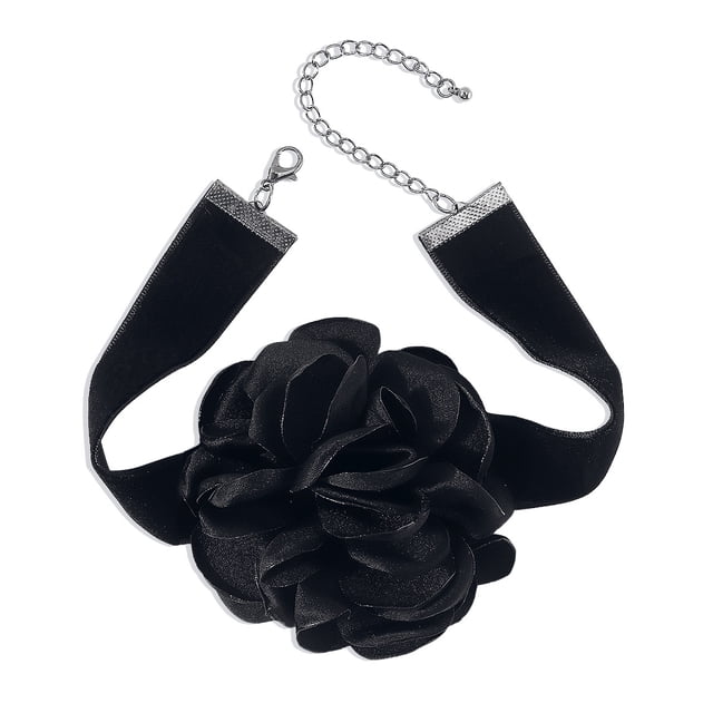 Pulsera de collar geométrica de moda elegante y romántica con flocado de rosas