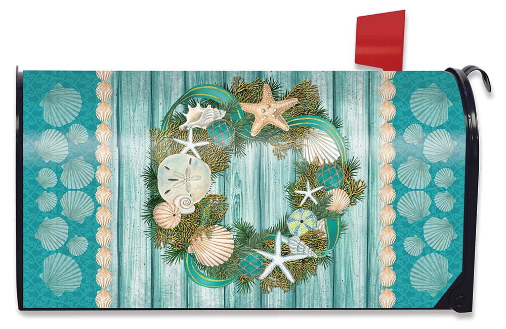 Coastal Wreath Summer Mailbox Cover Nautical Standard