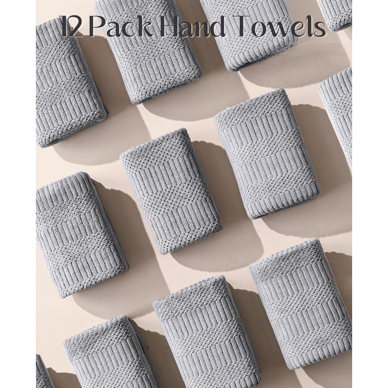 12-Pack Microfiber Hand Towels, Dark Gray, 16x31 Inches photo 8
