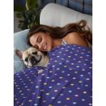 thumbnail image 4 of King Flat Sheet Only Modern Polka Dots on Purple Soft Microfiber Cooling Bedding Sheets Colorful Dotted Minimalist Art Flat Bed Sheet for Hotel,Home Decor, 4 of 9