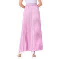 thumbnail image 3 of Falda Maxi Plisada de Cintura Alta Elástica con Cinturón A-Line Flowy para Mujeres INSPIRE CHIC 2XL Rosa Rosa, 3 of 6