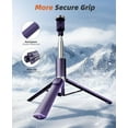 thumbnail image 4 of 62" Phone Tripod & Selfie Stick, Tripod for iPhone with Remote, All-in-1 Cell Phone Stand, Portable, Extendable Stand for Selfies Video Recording Vlog, Compatible with iPhone Android (Purple), 4 of 14