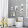 thumbnail image 4 of Bathroom Decor Wall Art Yellow Gray Pictures Flowers and Pebble Stone Zen Modern Canvas Paintings for Bedroom Living Room 4 Panel 12x12 in, 4 of 6