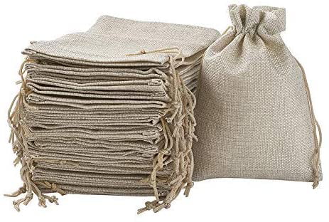 Burlap Bags with Drawstring Gift Bags Jewelry Pouches Sacks for Wedding Party