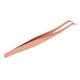 thumbnail image 4 of Pinzas ergonómicas para pestañas postizas de acero inoxidable en oro rosa, pinzas cortas con plumas doradas., 4 of 14