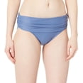 thumbnail image 2 of TOMMY HILFIGER Women's Blue Stretch Foldover Waist Lined Moderate Coverage Bikini Swimsuit Bottom XS, 2 of 4