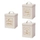 thumbnail image 4 of Juego de 3 botes herméticos para encimera de cocina, decoración rústica, 1,5 l, para utensilios de cocina blanco lechoso, 4 of 9