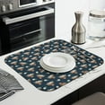 thumbnail image 3 of Blue Highland Cow Flower Pattern Dish Drying Mat for Kitchen 1 Pack, Ultra Absorbent Microfiber Dishes Drainer Mats,16"x18", 3 of 6