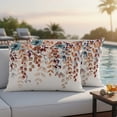 thumbnail image 2 of Outdoor Pillow Covers 20x12 Set of 2, Orange Eucalyptus Leaves Waterproof Patio Throw Pillow Covers for Couch Sofa Chair, Botanical Fall Rustic Beige Decorative Pillowcases for Throw Pillows, 2 of 9