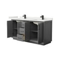 thumbnail image 7 of Wyndham Collection Wcf414166d-Qtz-Unsmxx Strada 66" Free Standing Double Basin Vanity Set, 7 of 7
