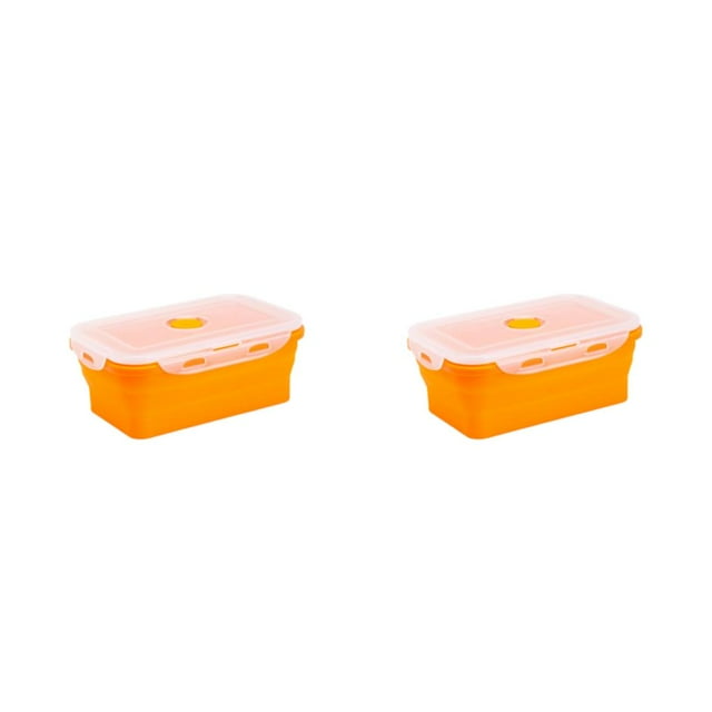 Baohd Silica Gel Convenient And Stylish Solution For Quick Lunch Break With Multiple Colors And Specifications To Choose orange 350ml 2Set