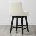 thumbnail image 6 of CHITA 26 inch Upholstered Swivel Fabric Counter Bar Stools with Back & Wood Legs Set of 2,Fabric in Linen, 6 of 8