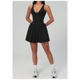thumbnail image 3 of PISONIC Robe de Tennis à Col en V Profond avec Short Intégré et Soutien-Gorge Robe Athlétique pour Femmes Robe d'Entraînement de Golf d'Été avec Poches, 3 of 7