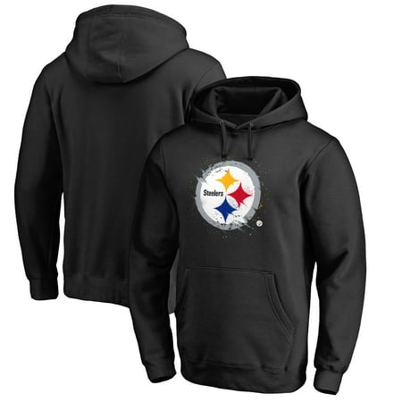 - Pittsburgh Steelers NFL Pro Line by Fanatics Branded Splatter Logo Pullover Hoodie - Black