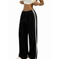 thumbnail image 2 of Women'S Wide Leg Loose Sweatpants Low Rise Y2k Drawstring Workout Sports Pants Black M, 2 of 10