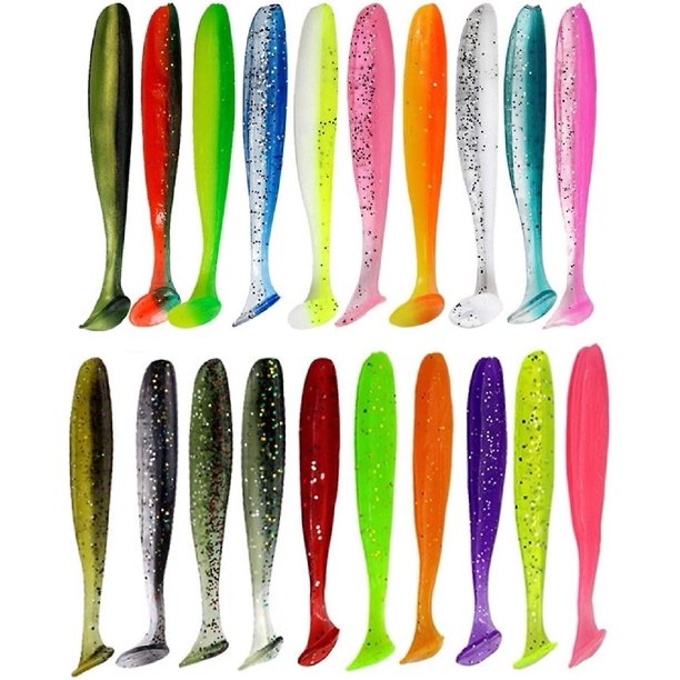 Señuelos de pesca de plástico blando YONGSHENG Kit de señuelos de pesca ecológicos 20 piezas