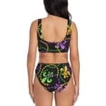 thumbnail image 3 of Rocae Mardi Gras6 for Bikini Set for Women Two Piece Sexy High Swimsuits Split Crossover Bikini Small, 3 of 9
