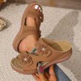 thumbnail image 5 of Sandals for Women 2025, Xunlbb Women's Plus Size Spring/summer Fashion Flower Fish Mouth Beach Chunky Heels Sandals(Brown,Size:37), 5 of 7