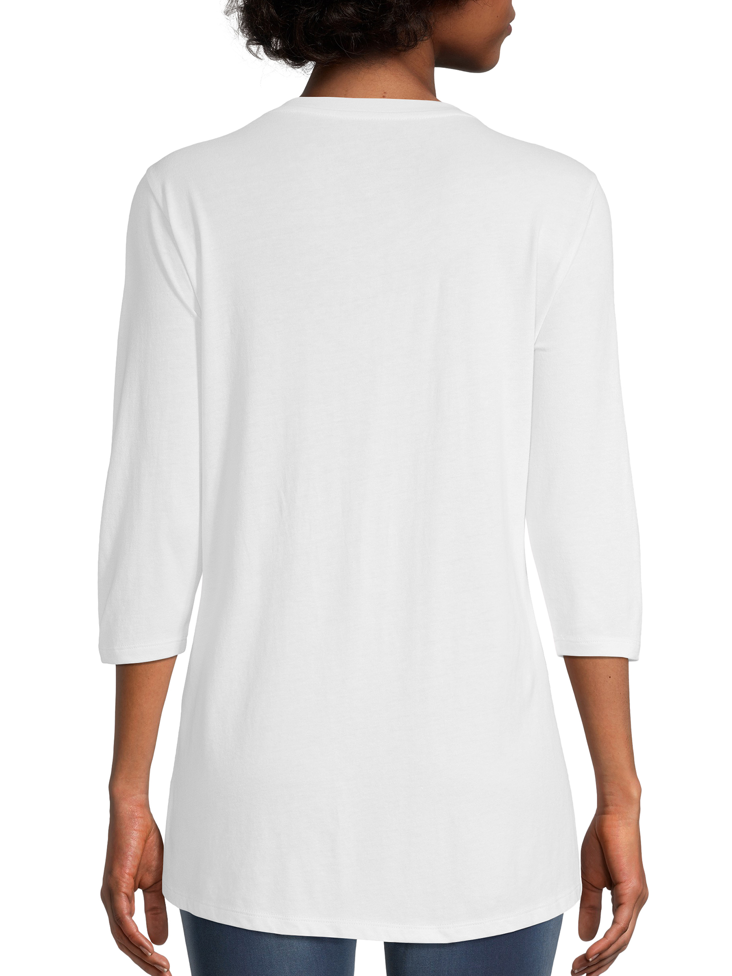 Hanes 3/4 Sleeve Flowy V-Neck T-Shirt (Women's)