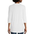 thumbnail image 5 of Hanes 3/4 Sleeve Flowy V-Neck T-Shirt (Women's) 1 Pack, 5 of 6