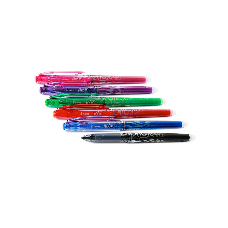 Pilot FriXion Rollerball Erasable Tip Pens - 0.7mm Point - BLACK BLUE RED  GREEN